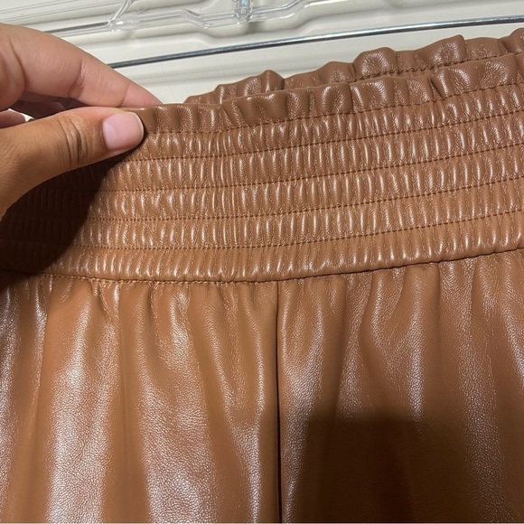 Joie Faux Leather Brown Straight Leg Pants Sz M - Picture 7 of 7